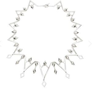 Silver Architectural Statement Necklace